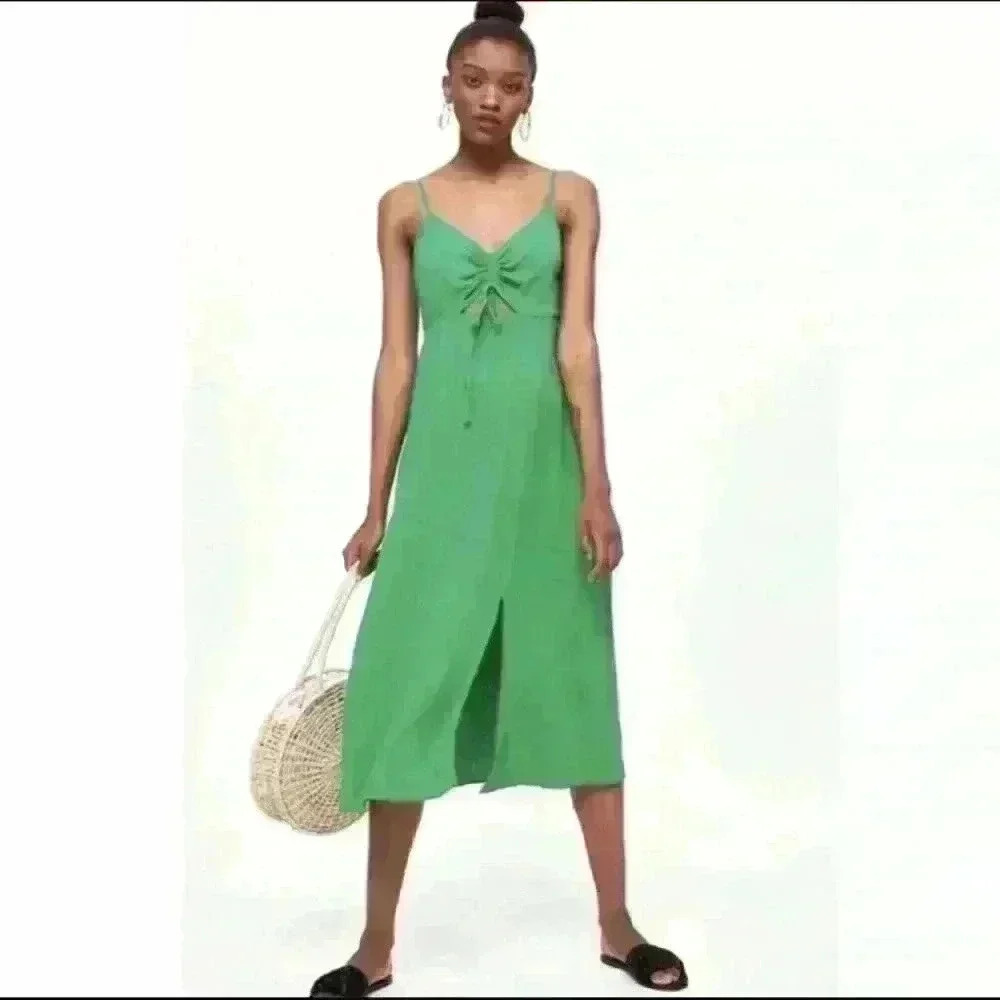 Topshop Molly Front Cutout Ruched Midi Dress